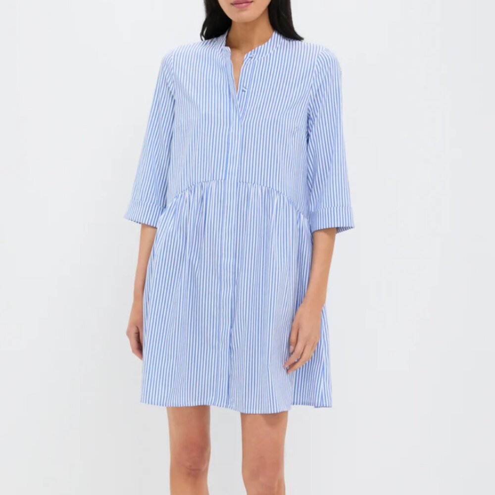 Tuckernuck Stripe Royal Shirt Dress in Blue Stripe‎ sz XS